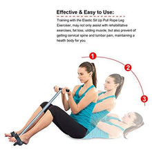 Load image into Gallery viewer, COVVY Elastic Sit Up Pull Rope Spring Tension Foot Pedal Abdomen Leg Exerciser Tummy Trimmer Equipment Bodybuilding Home Gym Arm Waist Sport Fitness Stretching Slimming Training (Black)