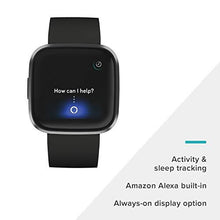 Load image into Gallery viewer, Fitbit Versa 2 Health and Fitness Smartwatch with Heart Rate, Music, Alexa Built-In, Sleep and Swim Tracking, Black/Carbon, One Size (S and L Bands Included)
