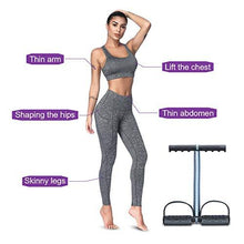 Load image into Gallery viewer, COVVY Elastic Sit Up Pull Rope Spring Tension Foot Pedal Abdomen Leg Exerciser Tummy Trimmer Equipment Bodybuilding Home Gym Arm Waist Sport Fitness Stretching Slimming Training (Black)
