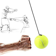 Load image into Gallery viewer, by.RH Fight Ball Reflex | Boxing Balls on String with Headband Training Speed Reaction Set Kit Hat Head Band Refex Punching Focus Reflexes Trainer Practice Punch Fitness Gym Boxer Cap… (Tennis Ball)
