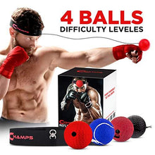 Load image into Gallery viewer, Boxing Reflex Ball by Champs - Boxing Equipment Fight Speed, MMA Boxing Gear Pro Punching Ball - Great for Reaction Speed and Hand Eye Coordination Training Reflex Bag Alternative (Set of 4)
