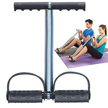 Load image into Gallery viewer, COVVY Elastic Sit Up Pull Rope Spring Tension Foot Pedal Abdomen Leg Exerciser Tummy Trimmer Equipment Bodybuilding Home Gym Arm Waist Sport Fitness Stretching Slimming Training (Black)
