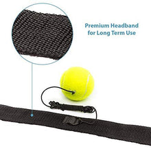 Load image into Gallery viewer, by.RH Fight Ball Reflex | Boxing Balls on String with Headband Training Speed Reaction Set Kit Hat Head Band Refex Punching Focus Reflexes Trainer Practice Punch Fitness Gym Boxer Cap… (Tennis Ball)
