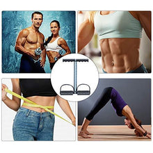 Load image into Gallery viewer, COVVY Elastic Sit Up Pull Rope Spring Tension Foot Pedal Abdomen Leg Exerciser Tummy Trimmer Equipment Bodybuilding Home Gym Arm Waist Sport Fitness Stretching Slimming Training (Black)
